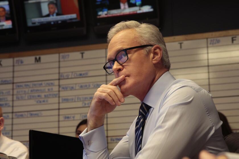 NEW YORK, NEW YORK--FEB. 23, 2015--American television journalist Scott Pelley is anchor and managing editor of the CBS Evening News. (Carolyn Cole/Los Angeles Times)