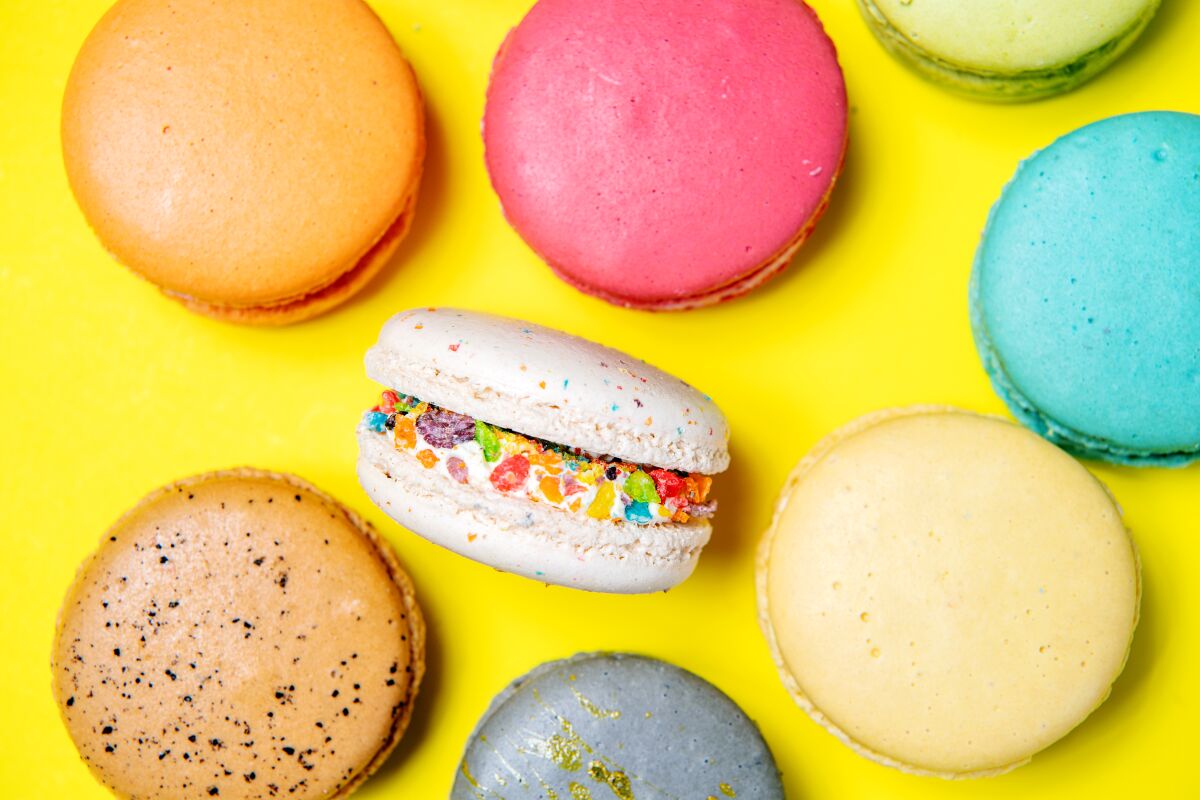 An assortment of macarons from the bakery at Brodard