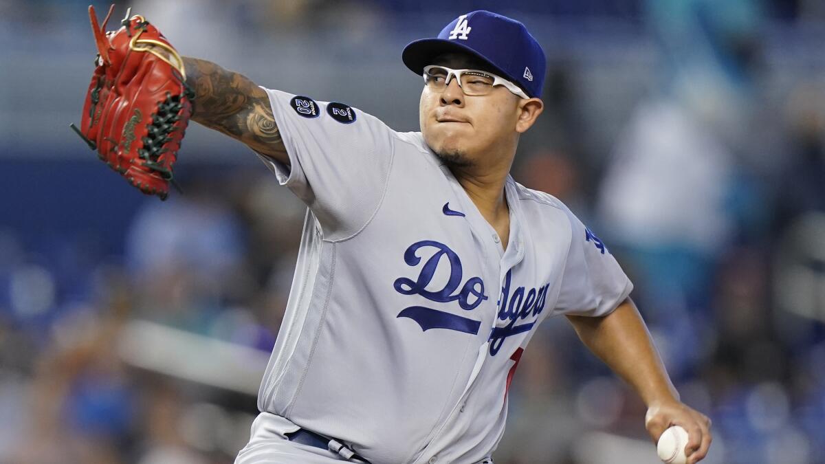 Julio Urias gives pitching-thin Dodgers a lift in 6-1 win - Los Angeles  Times