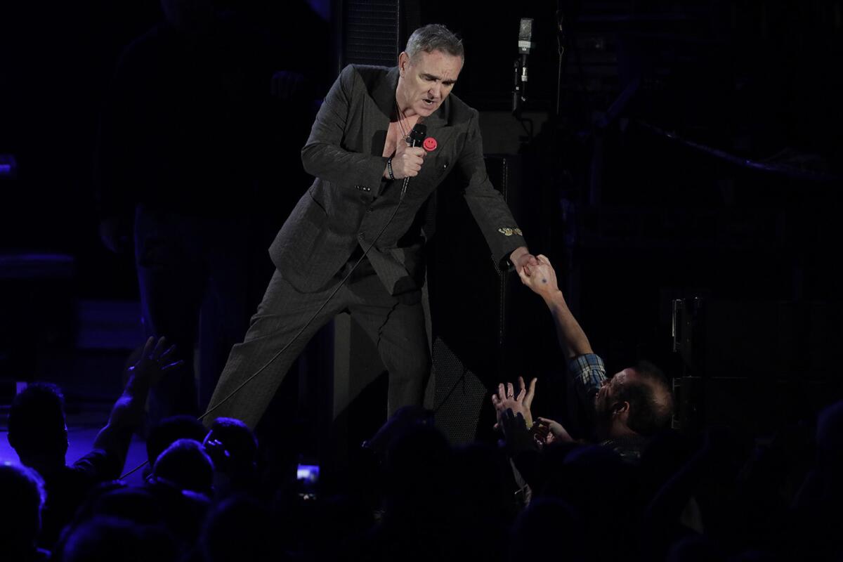 Morrissey performs at the Hollywood Bowl during a 2017 concert.