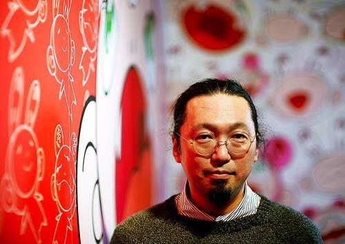 Artist Takashi Murakami at his exhibition "© Murakami," which opens Oct. 29 at the Geffen Contemporary at MOCA in downtown Los Angeles.