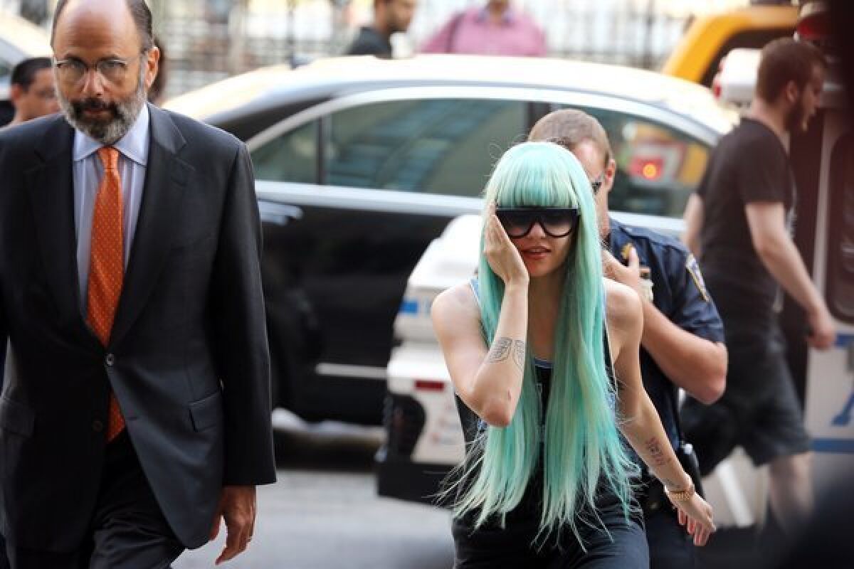 Amanda Bynes attends a court hearing in New York.