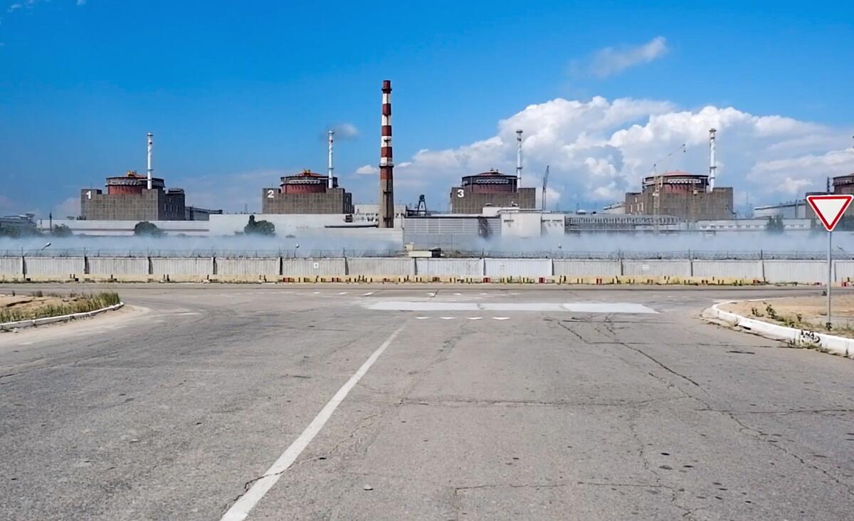 A general view of the Zaporizhzhia Nuclear Power Station.