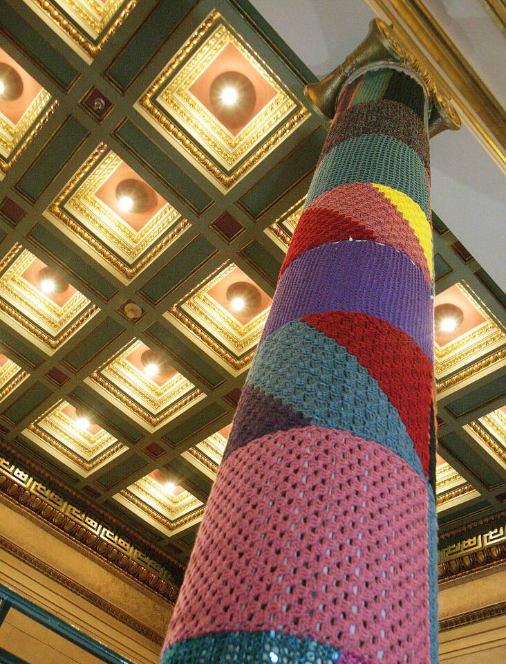 Photo Gallery: Yarn Bombing Los Angeles brings Re-Entry project to Alex Theatre