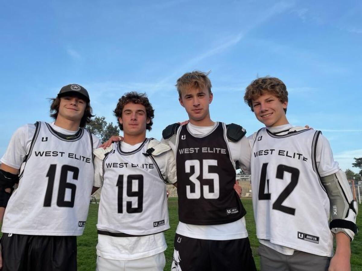 La Jolla players on the Mad Dog West Elite team are (from left): Madden Craig, Nick Marvin, Dane Jorgensen and Brooks Rodger.