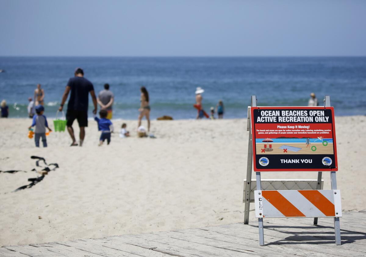The beaches are now open in Laguna Beach for active recreation only.