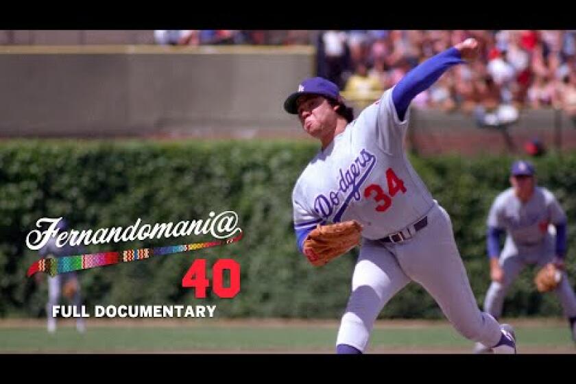 San Antonio Dodgers pitcher Fernando Valenzuela strikes out 15 batters back  in 1980