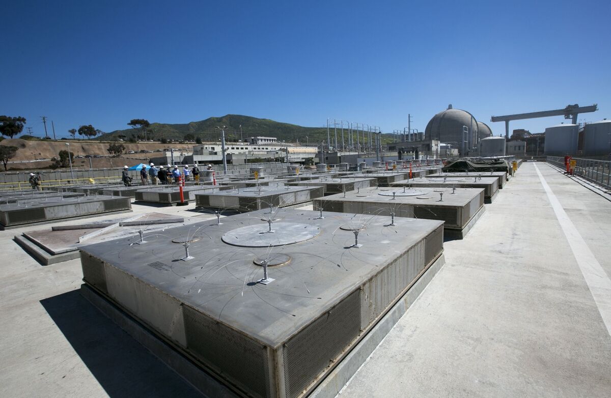 This area holds spent nuclear fuel at the shuttered San Onofre Nuclear Generating Station.