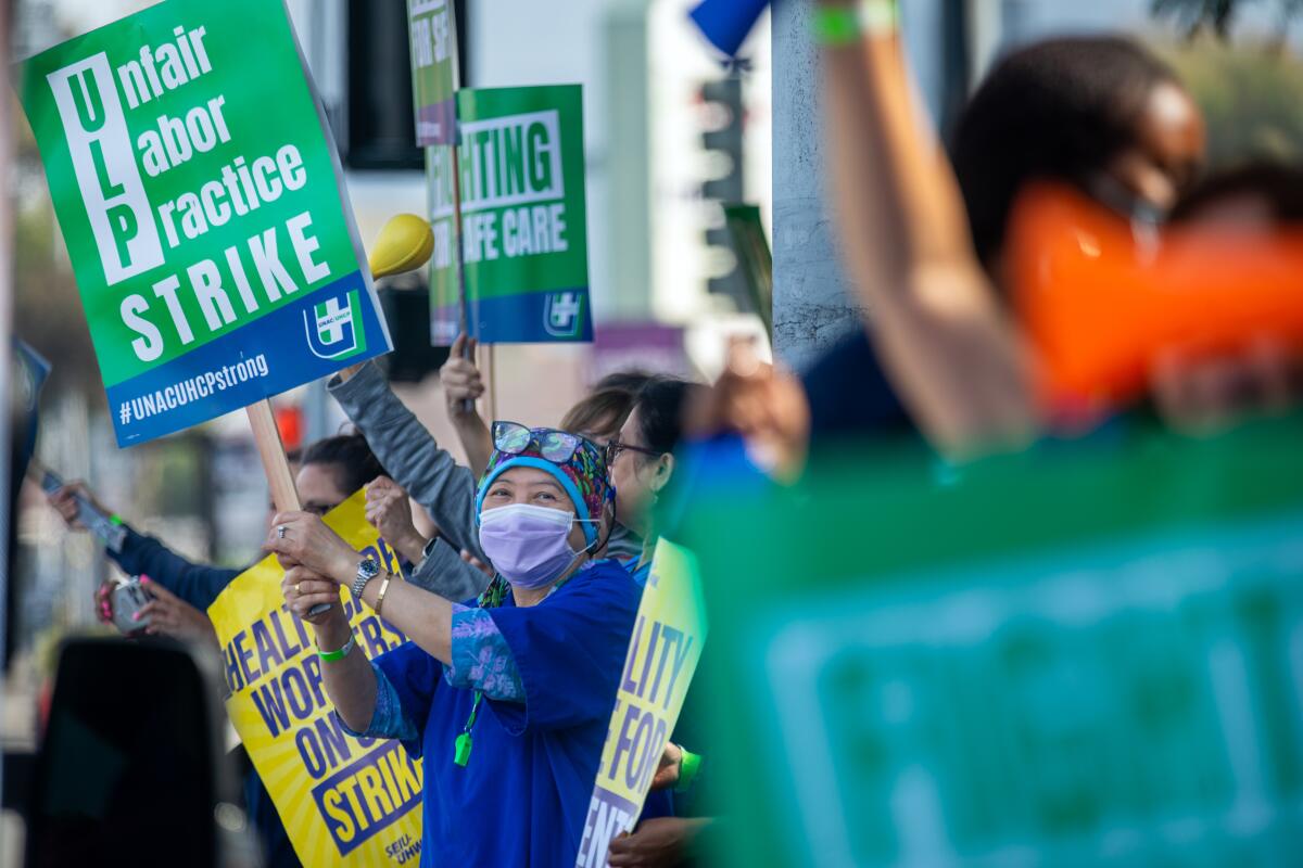 Healthcare workers kick off 5-day strike at four hospitals over ...