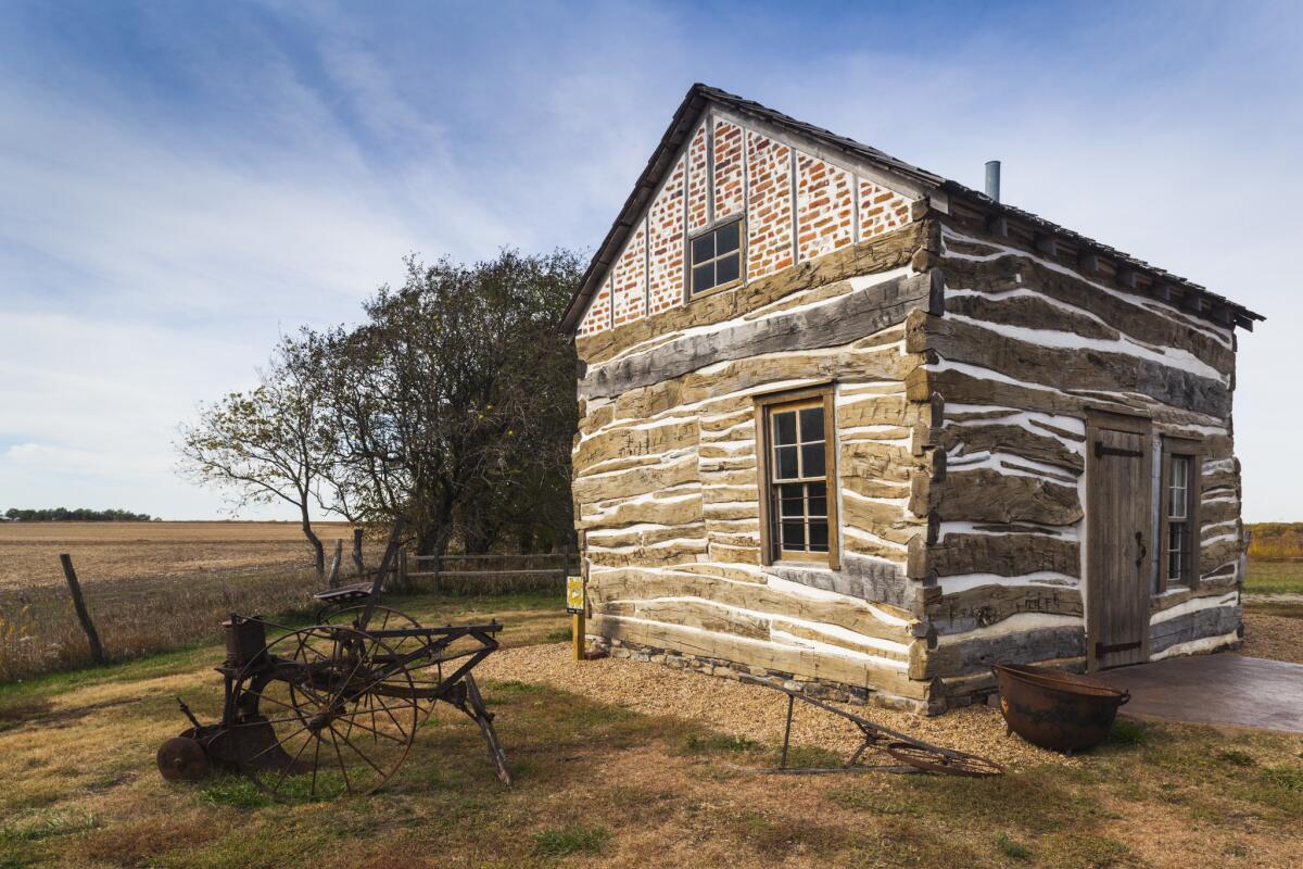 A cabin in Homestead National Monument in Beatrice, Neb.