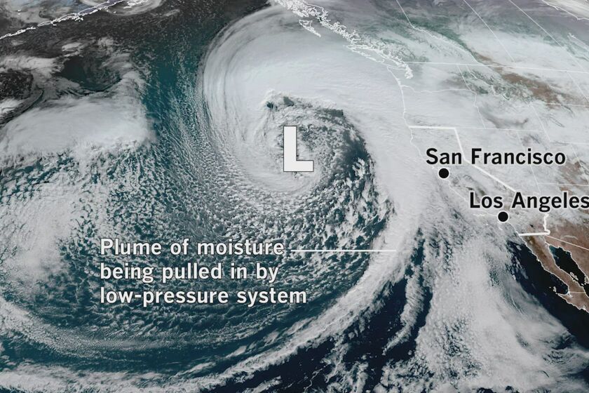 Satellite imagery shows atmospheric river heading toward California