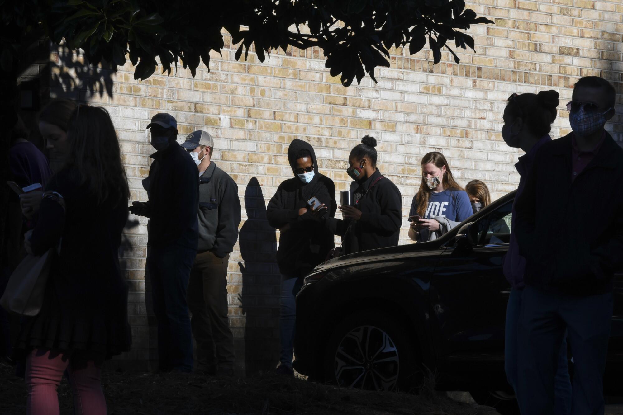 Voters wait in line to cast their ballots Nov. 3 in Auburn, Ala. 