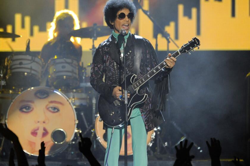 Prince performs at the Billboard Music Awards at the MGM Grand Garden Arena in Las Vegas in May 2013.