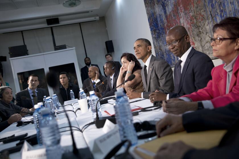 President Obama meets with Cuban dissidents Tuesday at the U.S. Embassy in Havana.