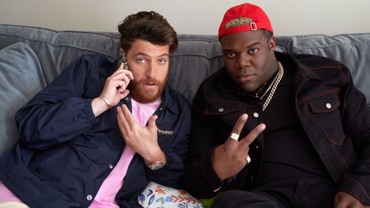 Adam Pally, left, and Sam Richardson co-star in "Champaign ILL," a new comedy from YouTube Premium.