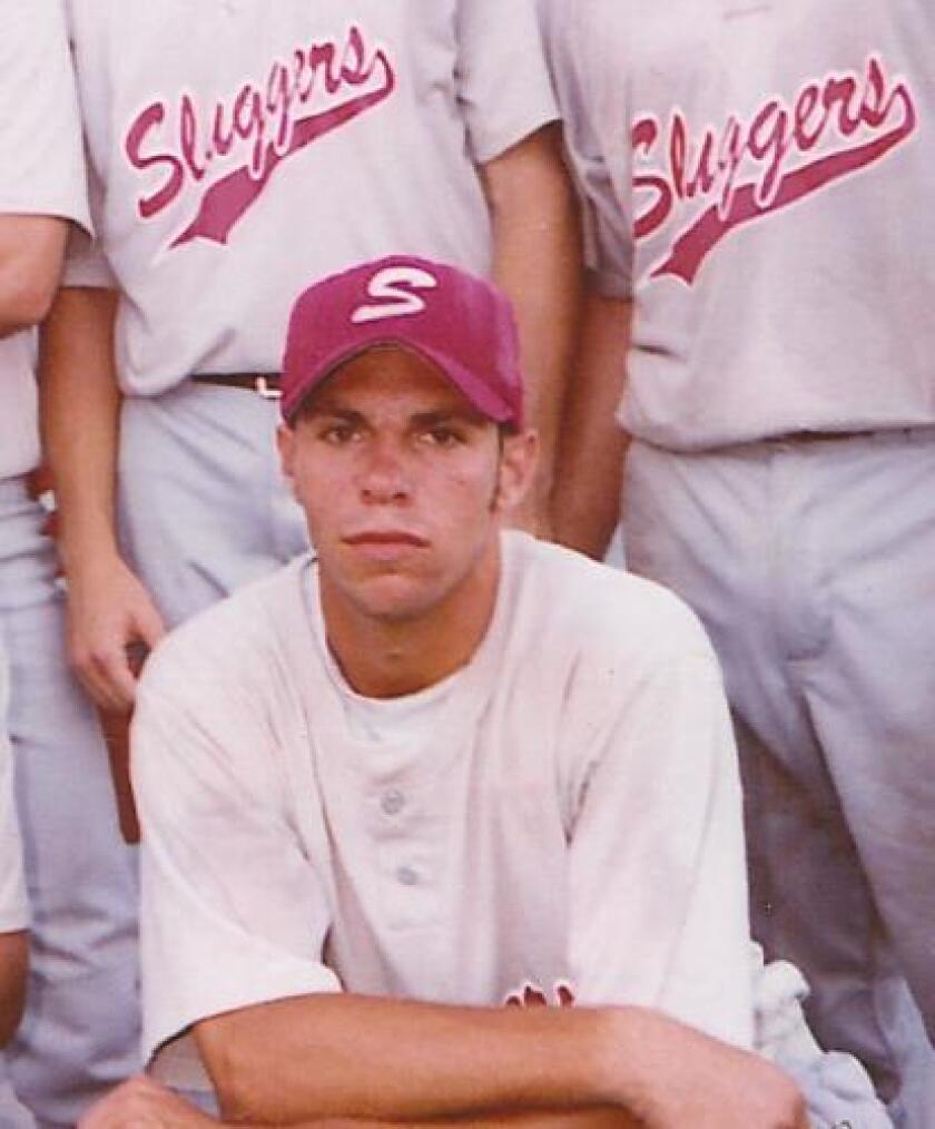 A teenage Jayce Tingler as a member of the Sluggers travel ball team.
