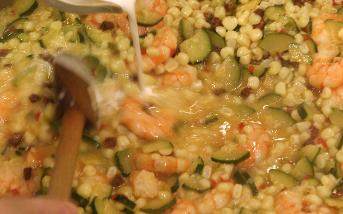 Sweet corn and shrimp 'risotto'