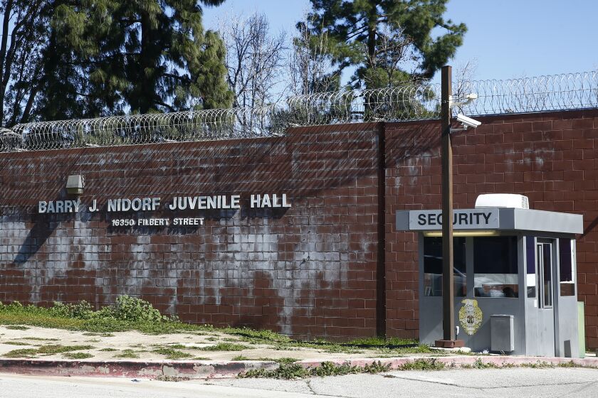 SYLMAR, CALIF. - FEBRUARY 22: The Barry J. Nidorf Juvenile Hall, photographed on Friday, Feb. 22, 2019 in Sylmar, Calif. (Kent Nishimura / Los Angeles Times)