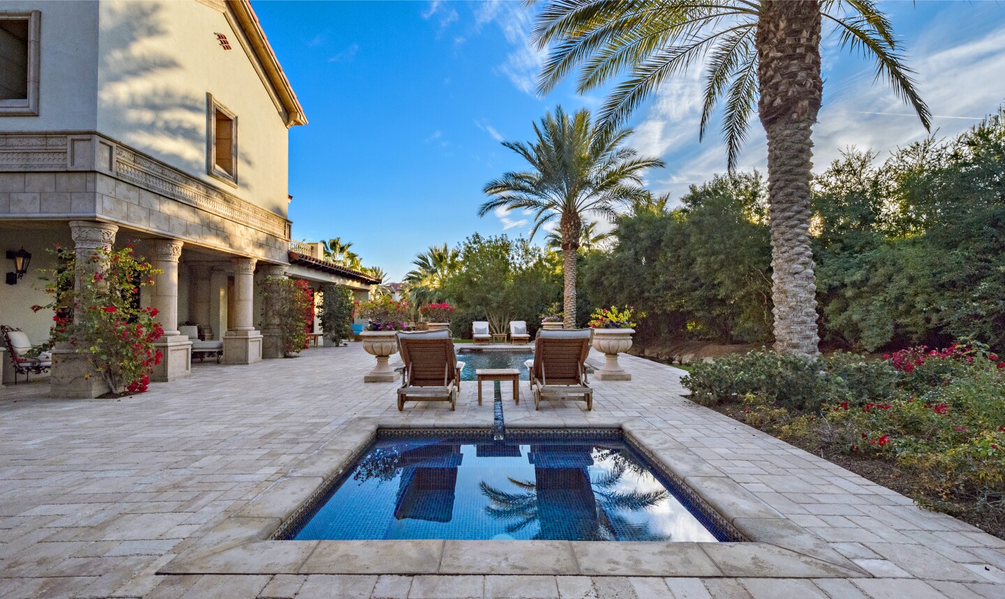 The Mediterranean villa is found in La Quinta's exclusive Madison Club community.