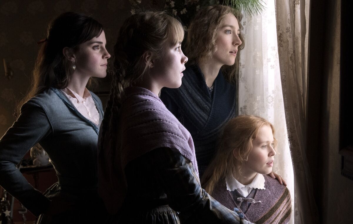 Emma Watson, Saoirse Ronan, Eliza Scanlen and Florence Pugh in "Little Women."