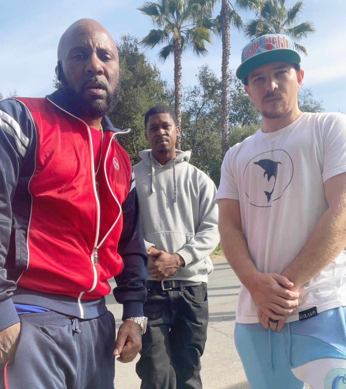 Rappers Mitchy Slick, Mak90 and DJ Bassassin (Tyler Williams). Slick and Bassassin won a 2023 San Diego Music Award. 