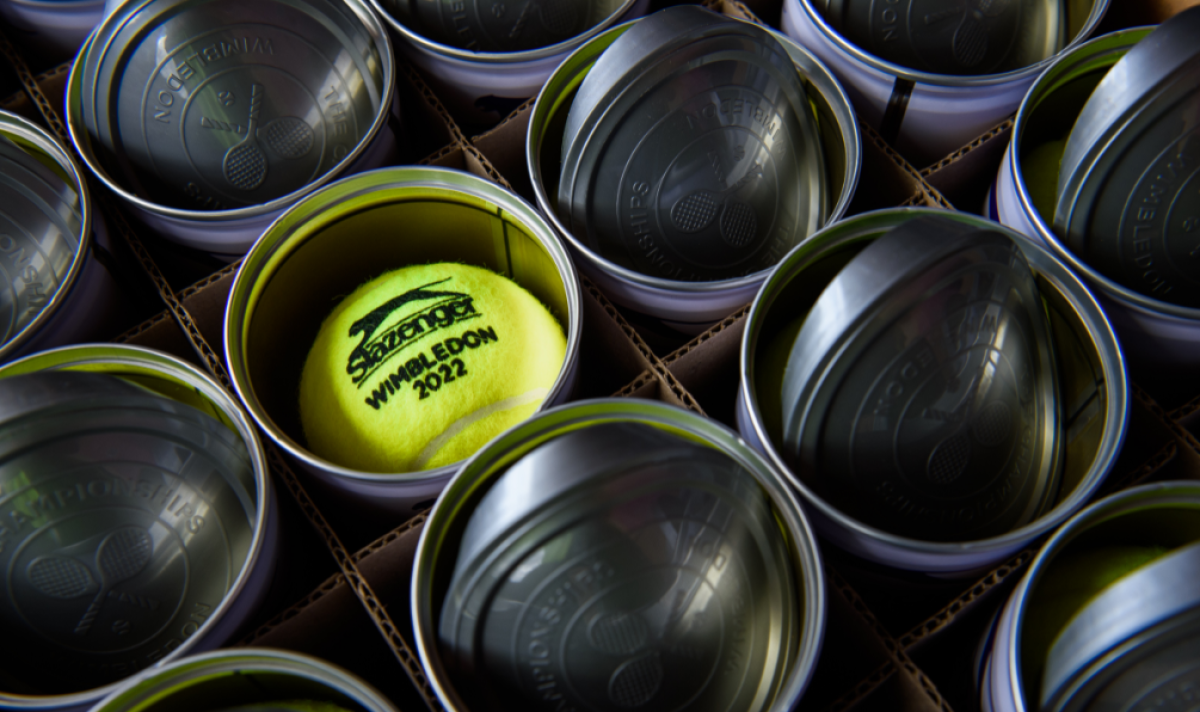 Cans of Wimbledon tennis balls