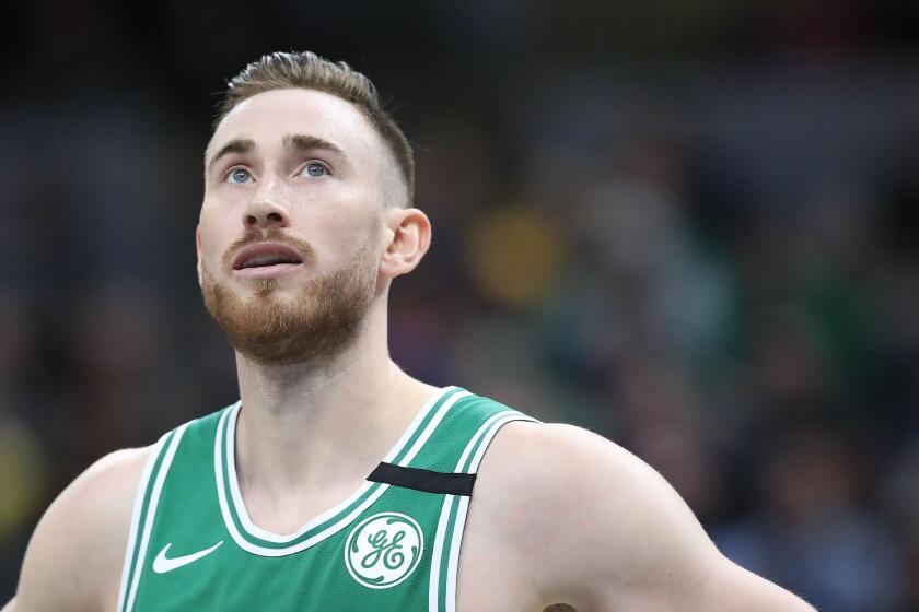 INDIANAPOLIS, INDIANA - MARCH 10: Gordon Hayward #20 of the Boston Celtics watches the action against the Indiana Pacers at Bankers Life Fieldhouse on March 10, 2020 in Indianapolis, Indiana. NOTE TO USER: User expressly acknowledges and agrees that, by downloading and or using this photograph, User is consenting to the terms and conditions of the Getty Images License Agreement. (Photo by Andy Lyons/Getty Images) ** OUTS - ELSENT, FPG, CM - OUTS * NM, PH, VA if sourced by CT, LA or MoD **