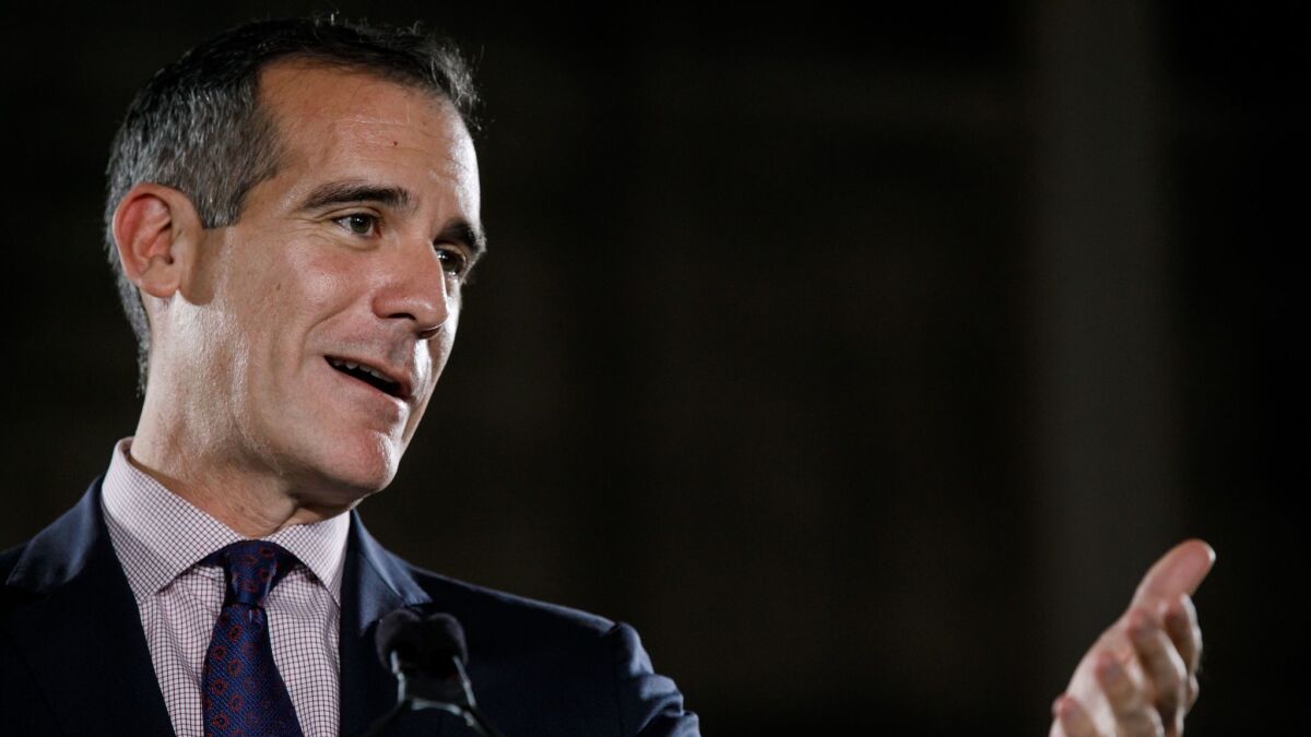 Los Angeles Mayor Eric Garcetti, who won't commit to serve his entire term, is making the moves of someone looking at a White House bid.
