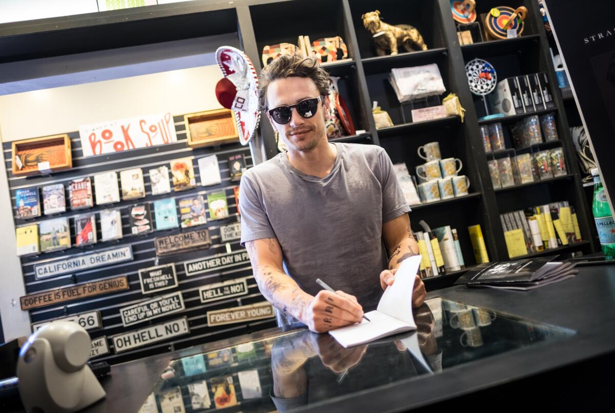 James Franco attends a signing for his new book "Straight James/Gay James" at Book Soup in West Hollywood.