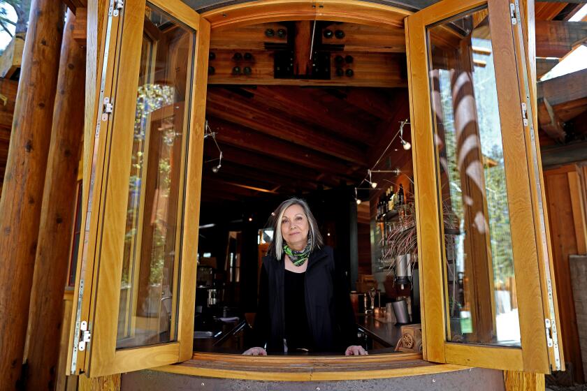 TRUCKEE, CA -- MAY 07: Patty Baird, owner, at the Cedar House Sport Hotel on Thursday, May 7, 2020, in Truckee, CA. The hotel has been closed since March 16th due to the coronavirus. Cities and counties that live off tourism are strategizing for how to prepare for an influx in out-of-towners when coronavirus restrictions are lifted. (Gary Coronado / Los Angeles Times)