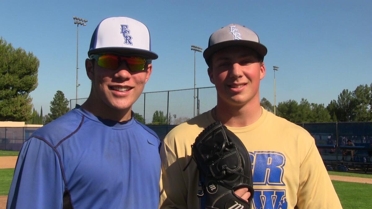 Catcher Eric Yang (left) and pitcher Jeremy Polon are the return co-City Section players of the year from El Camino Real.