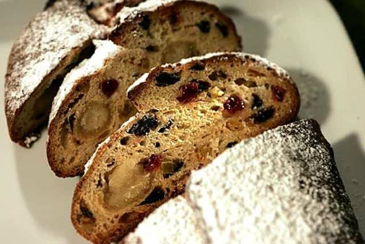 CLASSIC: The extra fruit and sometimes even a layer of marzipan, plus added milk and flour, contributes to the compact shape of classic stollen.