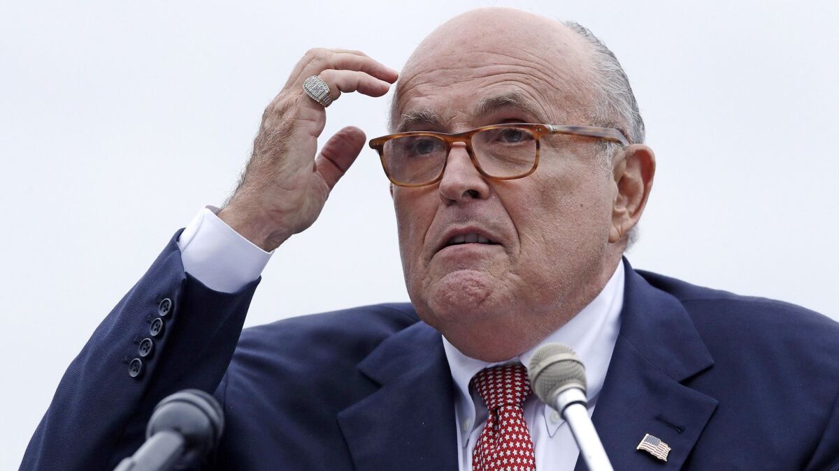 President Trump’s attorney Rudolph W. Giuliani at an August event in Portsmouth, N.H.