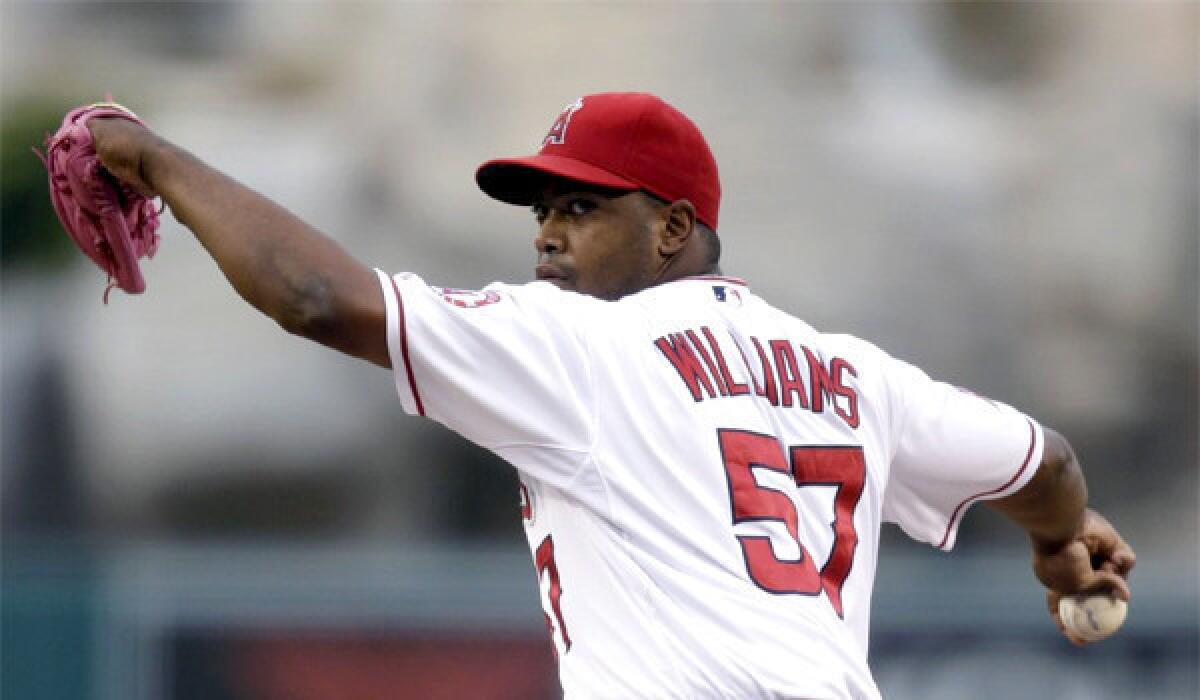 Jerome Williams gave the Angels six innings in which he gave up just two earned runs on five hits with three strike outs in the team's 5-4 loss to the Chicago White Sox on Thursday.