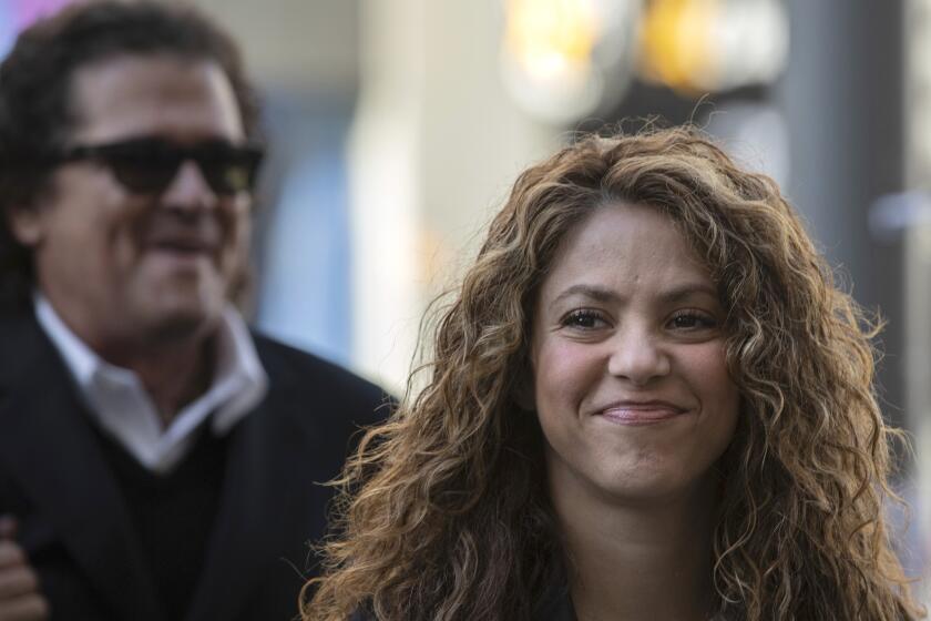 La artista colombiana Shakira llega a la corte en Madrid,