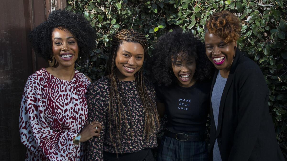 Actress Simone Missick, left, director Nijila Mu'min, actress Zoe Renee and producer Avril Z Speaks of "Jinn."