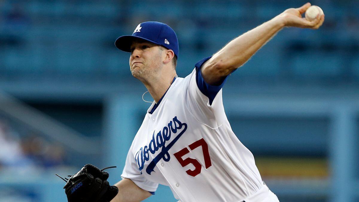 Dodgers starting pitcher Alex Wood throws to the plate against the Arizona Diamondbacks on July 5.