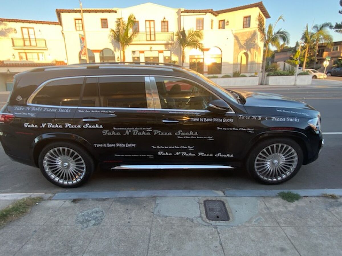 This vehicle has been seen parked in front of American Pizza Manufacturing on La Jolla Boulevard on and off in recent months.