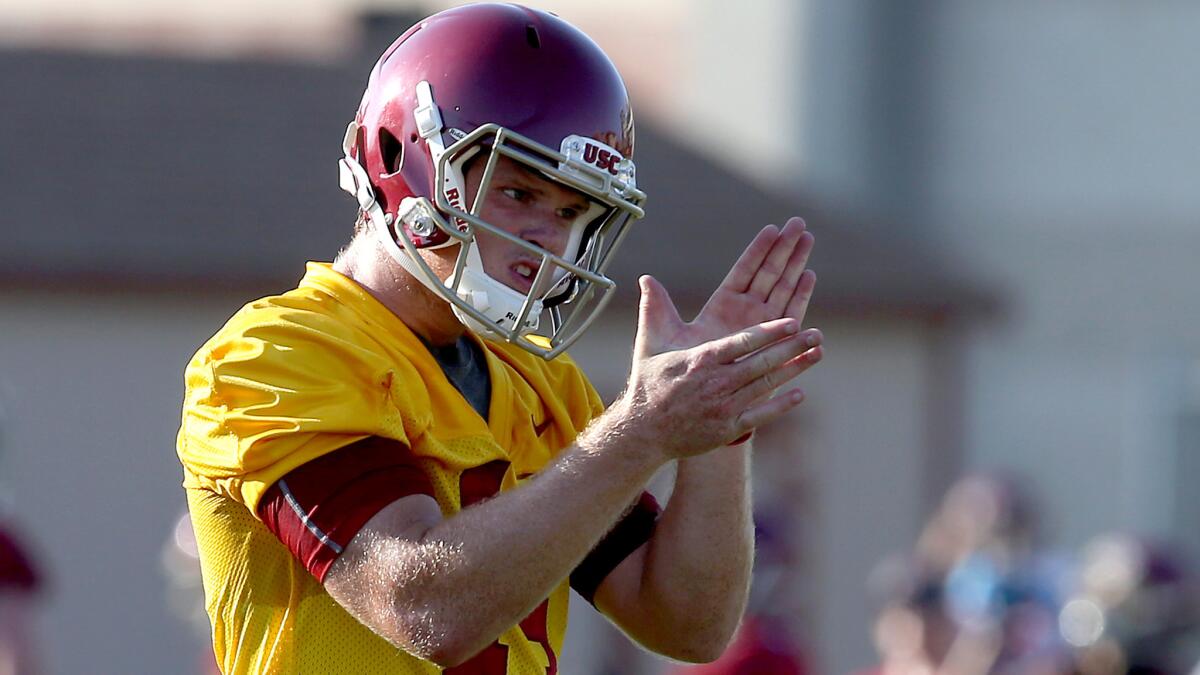 Sam Darnold is a redshirt freshman who is challenging Max Browne (not pictured) for the starting job.