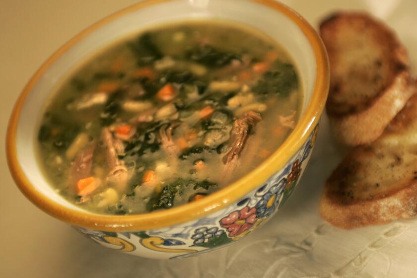 Recipe: Flageolet bean, kale and duck soup