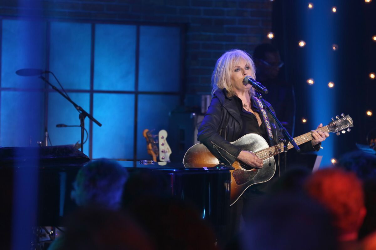 Singer-songwriter Lucinda Williams performs on stage for Skyville Live on November 2, 2016 in Nashville, Tennessee. (Photo by Natasha Moustache/Getty Images for Skyville)