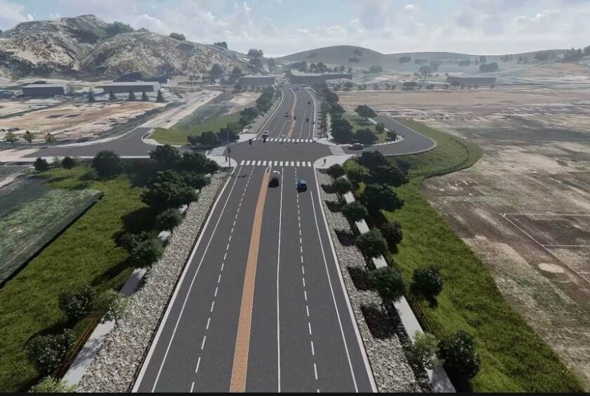 A rendering of the widened El Camino Real.