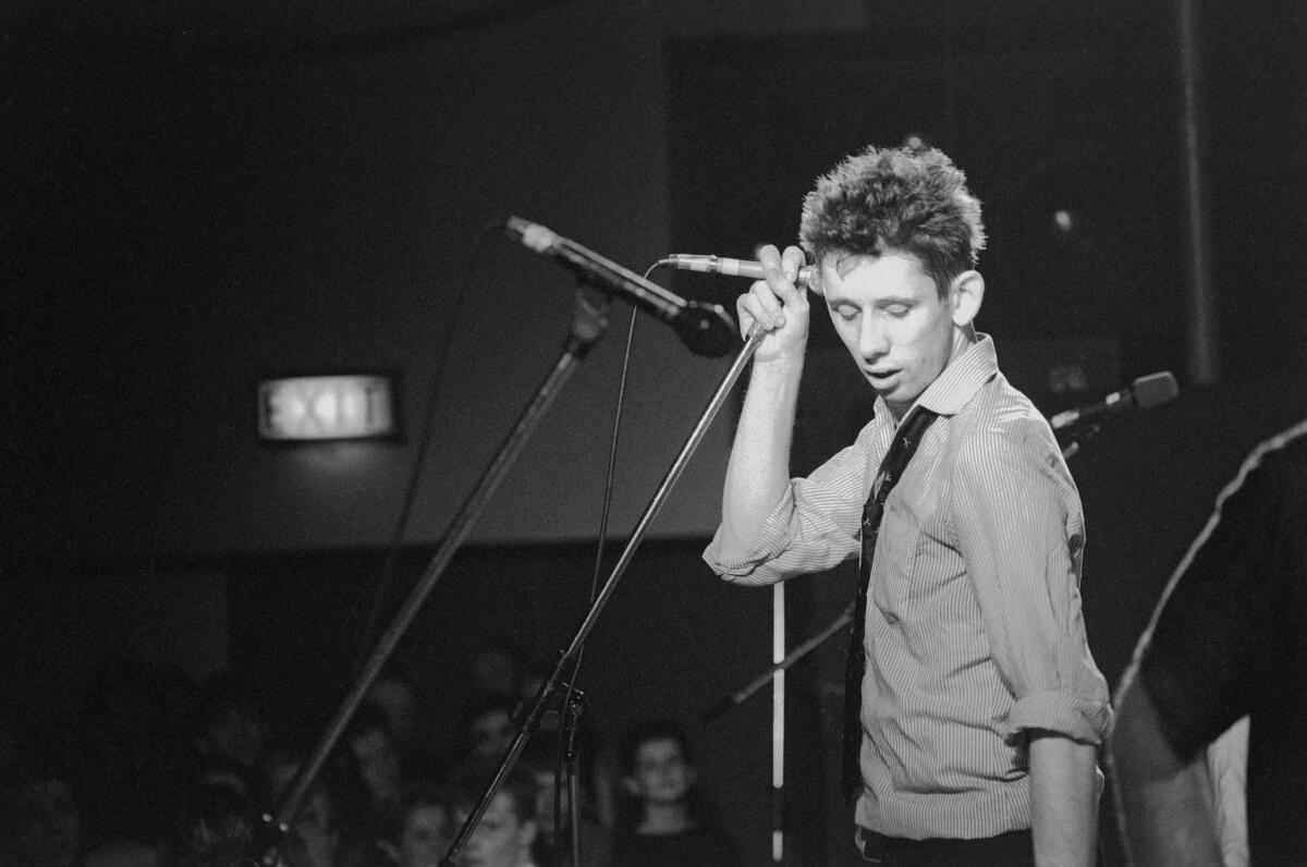 Shane MacGowan onstage in 1988, from the documentary "Crock of Gold: A Few Rounds With Shane MacGowan."