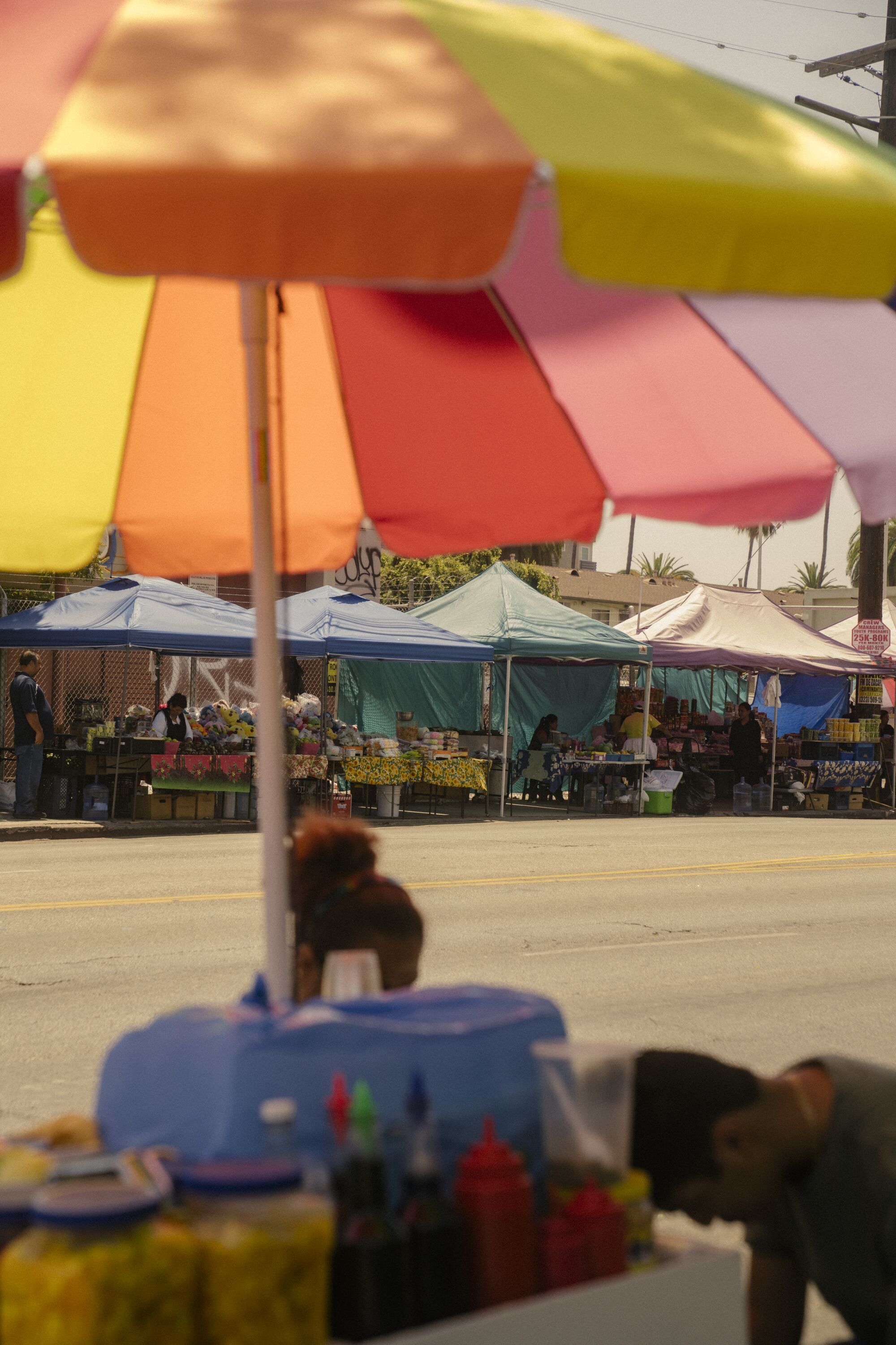 Some of the displaced vendors moved across the street, slightly south of their original location on Vermont Avenue.