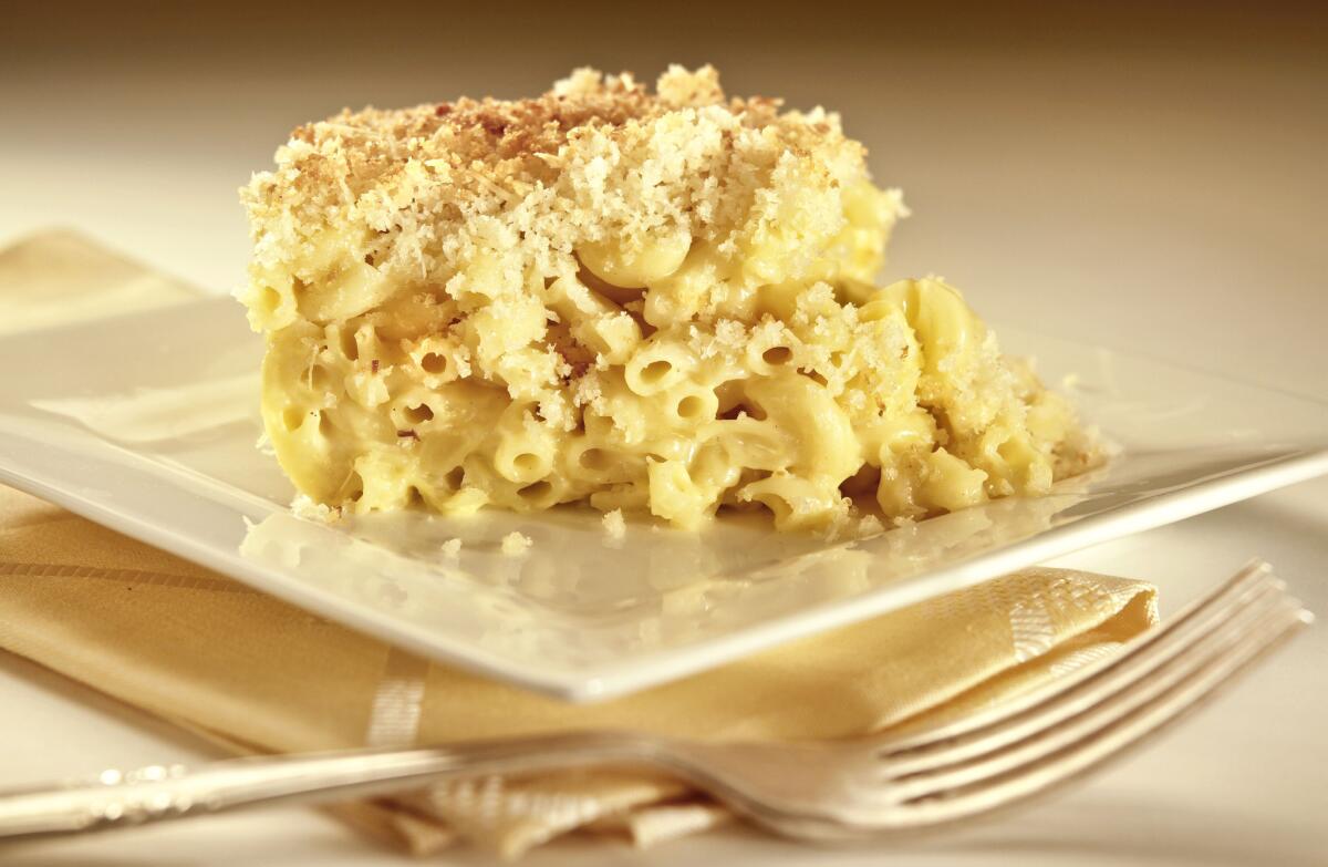 The macaroni and cheese at King's Fish House restaurants is topped with panko bread crumbs for added crunch. Recipe
