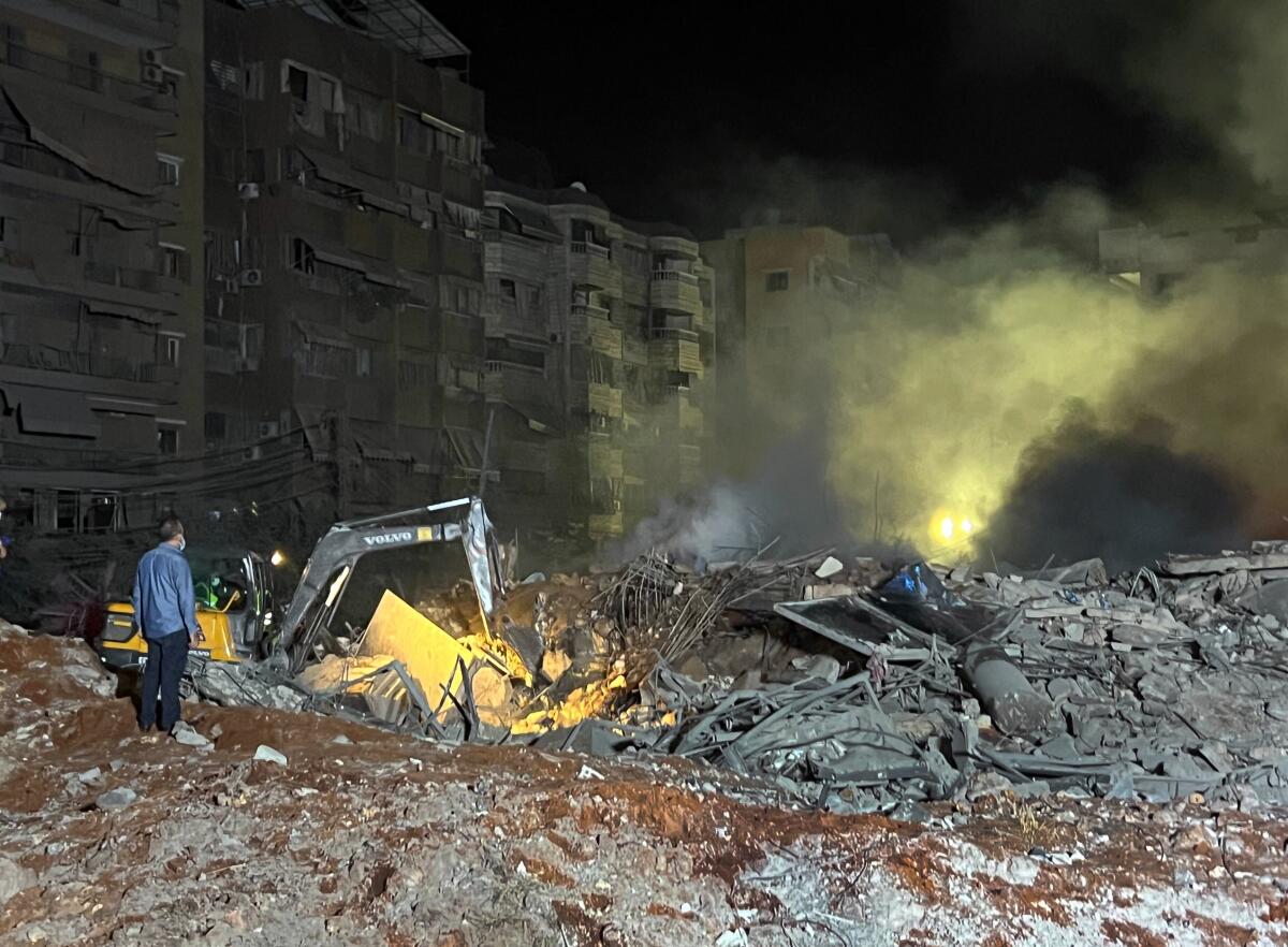 Beirut, Lebanon-Israel bombing has destroyed swaths of neighborhoods in South Beirut, Lebanon on Sept. 27, 2024