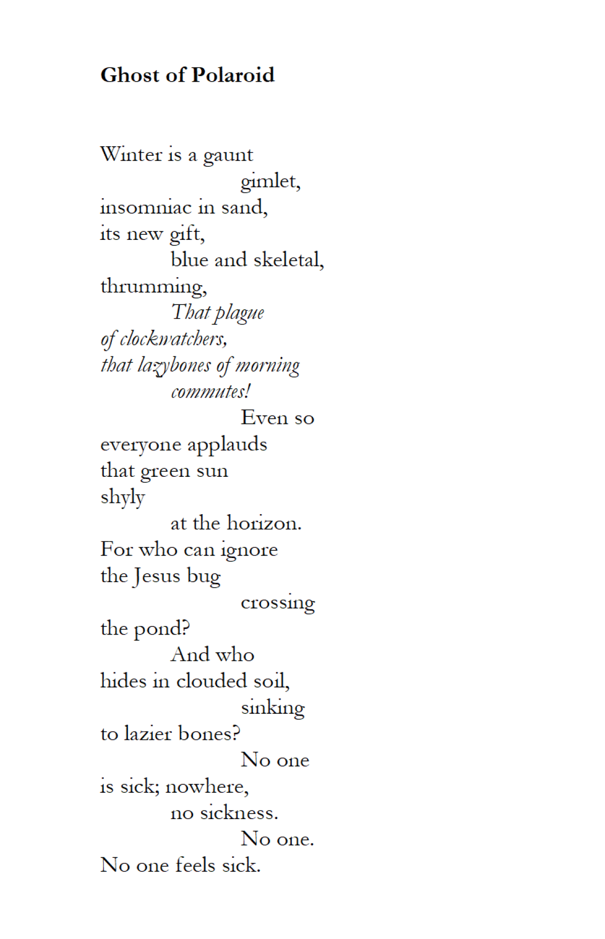 A sample of Adam Davis' poetry in "Index of Haunted Houses."