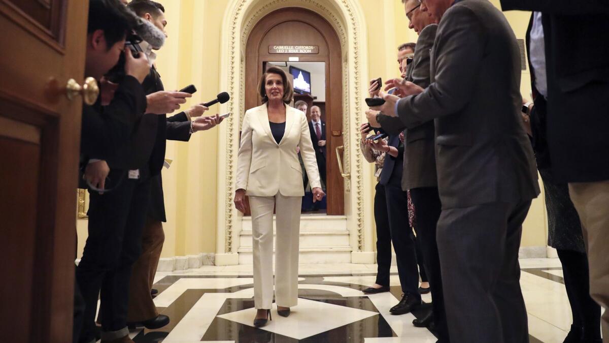 House Minority Leader Nancy Pelosi in the Capitol.