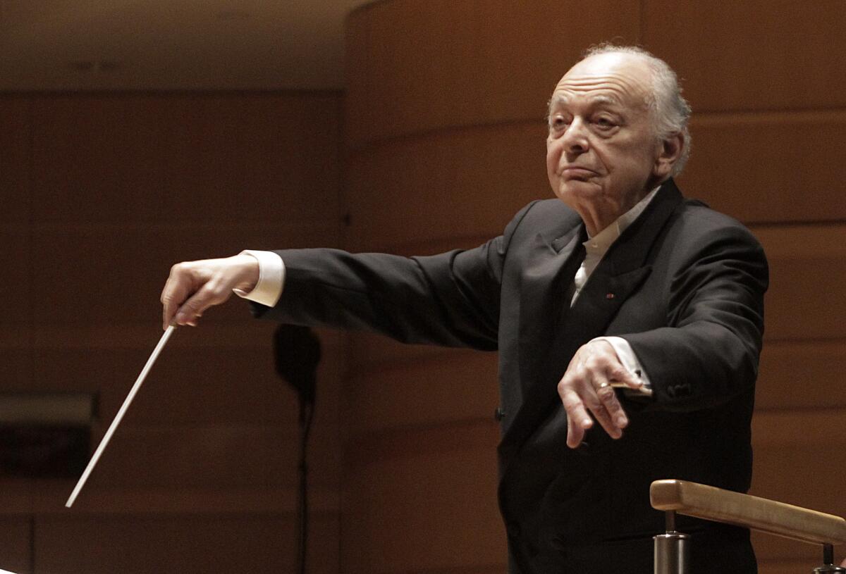 Lorin Maazel conducts the Vienna Philharmonic in a concert of Schubert and Mahler at the Renee and Henry Segerstrom Concert Hall in Costa Mesa in March.