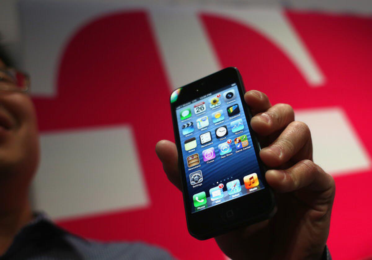 An iPhone 5. The Wall Street Journal is reporting that the next iPhone will be "similar in size and shape" as the iPhone 5.